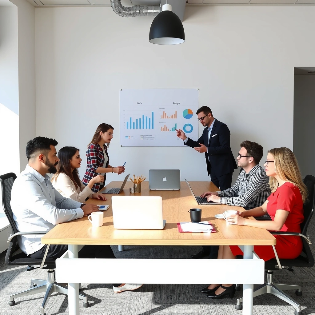 Professional marketing team collaboration