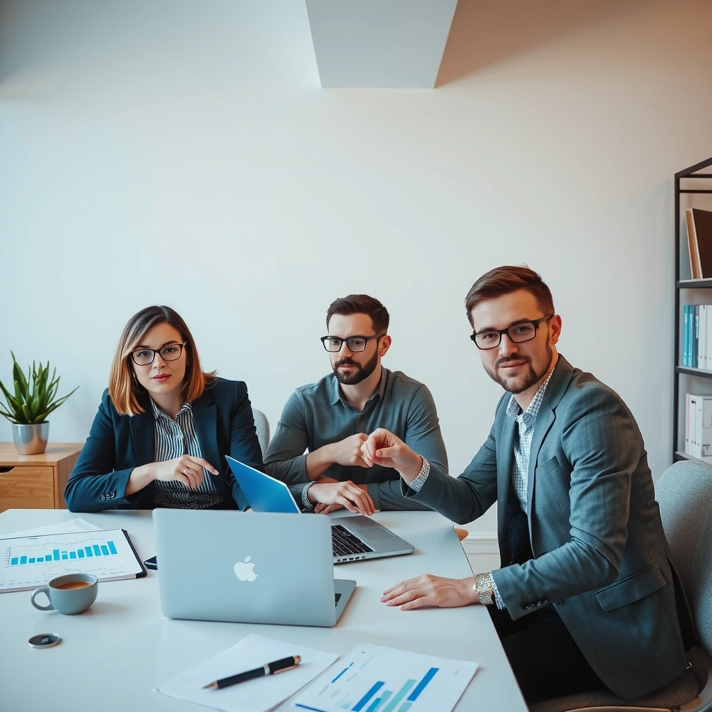 Professional marketing team collaboration